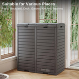 EAST OAK 76 Gallon Outdoor Trash Can | Waterproof Resin Garbage Can with Tiered Lid & Drip Tray | Outside Trash Bin for Patio | Kitchen, Backyard & Deck | Gray Color EAST OAK