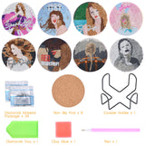 TresBeaux Diamond Painting Coasters Kit, 8 PCS DIY Music Star Diamond Art Coasters with Holder, Diamond Art Kits for Adults, Unique Gift for Music Lovers and Fans TresBeaux