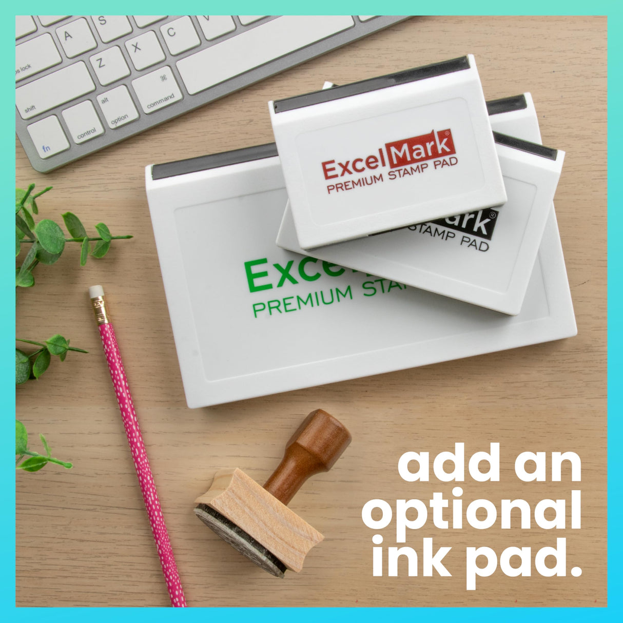 ExcelMark Custom Logo Stamp - Personalized Wood Rubber Stamp - Upload Your Own Image (1"x2.5") ExcelMark