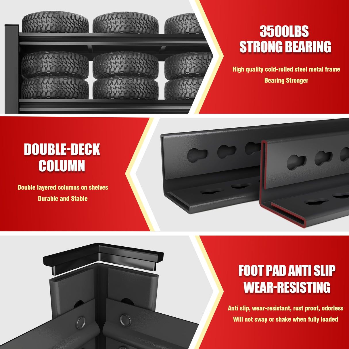 PRESTELION 72" H|48" W Garage Shelving Unit and Storage-Easy Assembly Metal Shelves 5-Tier Rack|Heavy-Duty Adjustable Shelf|Steel Rust-Resistant Shelves for Industrial,Warehouse,Basement PRESTELION