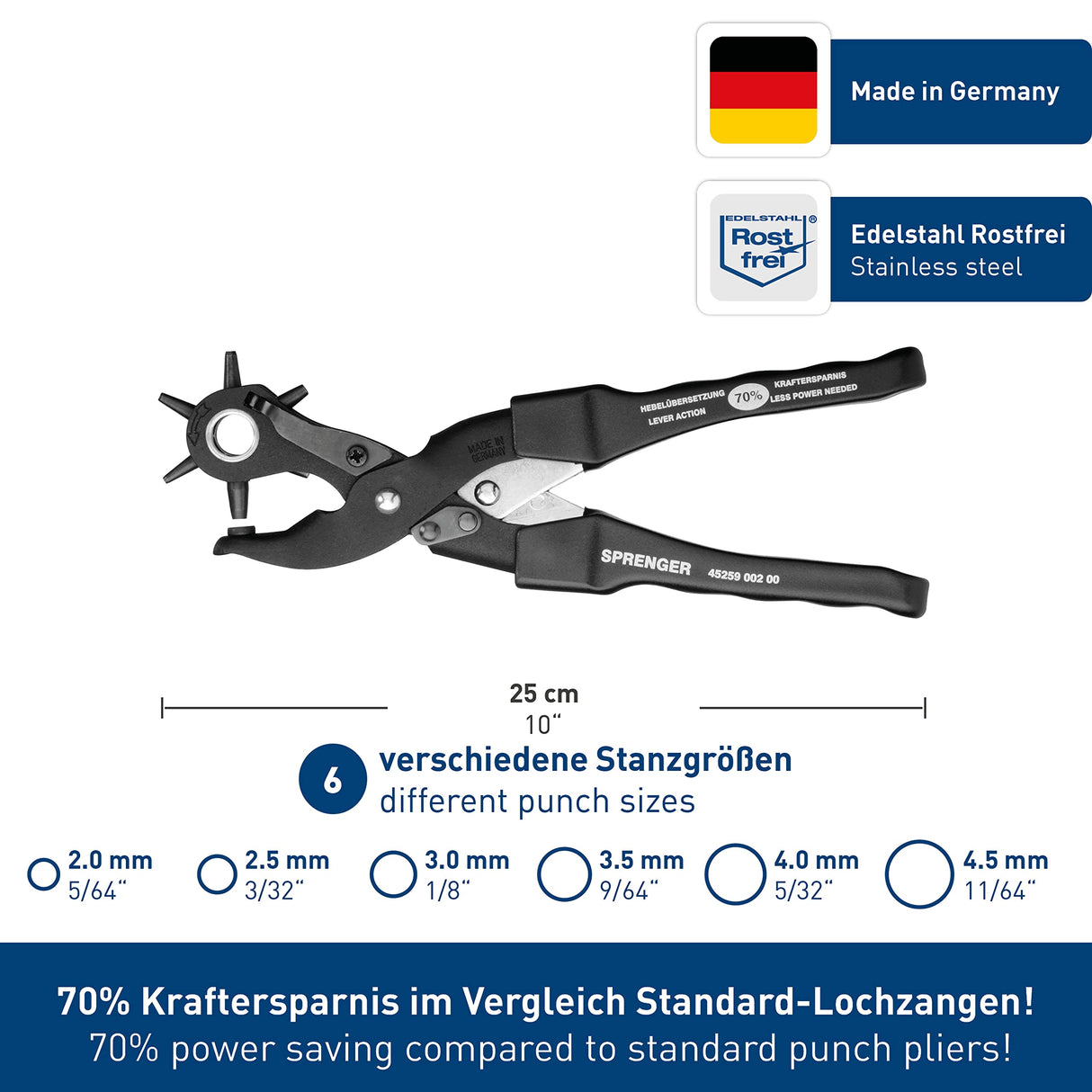Leather Hole Punch - Made in Germany - Handheld Professional Tool for Leather Products Herm Sprenger Herm Sprenger
