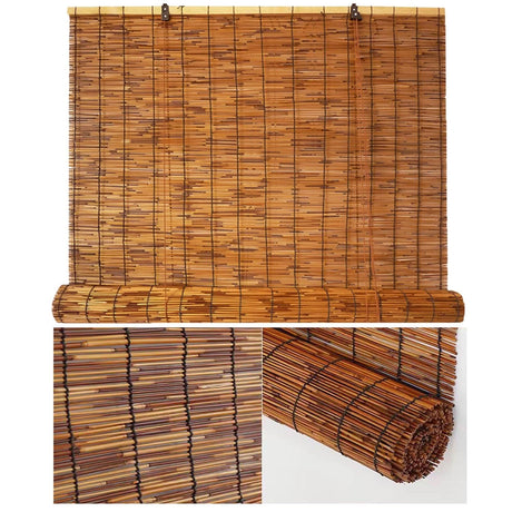 Generic Bamboo Shade Blinds Outdoor Patio Bamboo Roll Up Shade Blackout Shades W 36"" 48"" 44"" 50"" 40"" 56"" 66"" 60"" 70"" 72"" Cordless Light Filtering Bamboo Window Roller Blinds WoodArtSupply