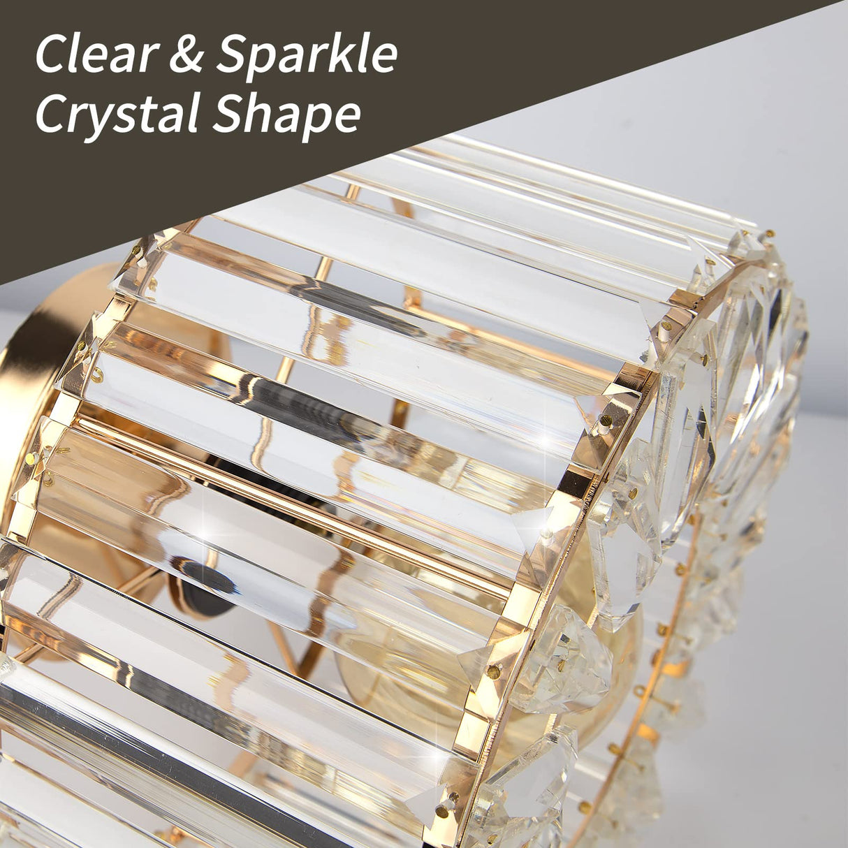 Semi Flush Mount Ceiling Light - Crystal Chandelier Modern Ceiling Light Fixture Hallway Light Fixtures Ceiling Gold Flush Mount Ceiling Light for Porch Kitchen Bedroom Living Room Entryway FRIDEKO HOME