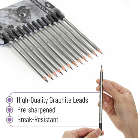 Mr. Pen Sketch Pencils, 14 Pack, Graphite Pencils for Drawing and Shading Mr. Pen