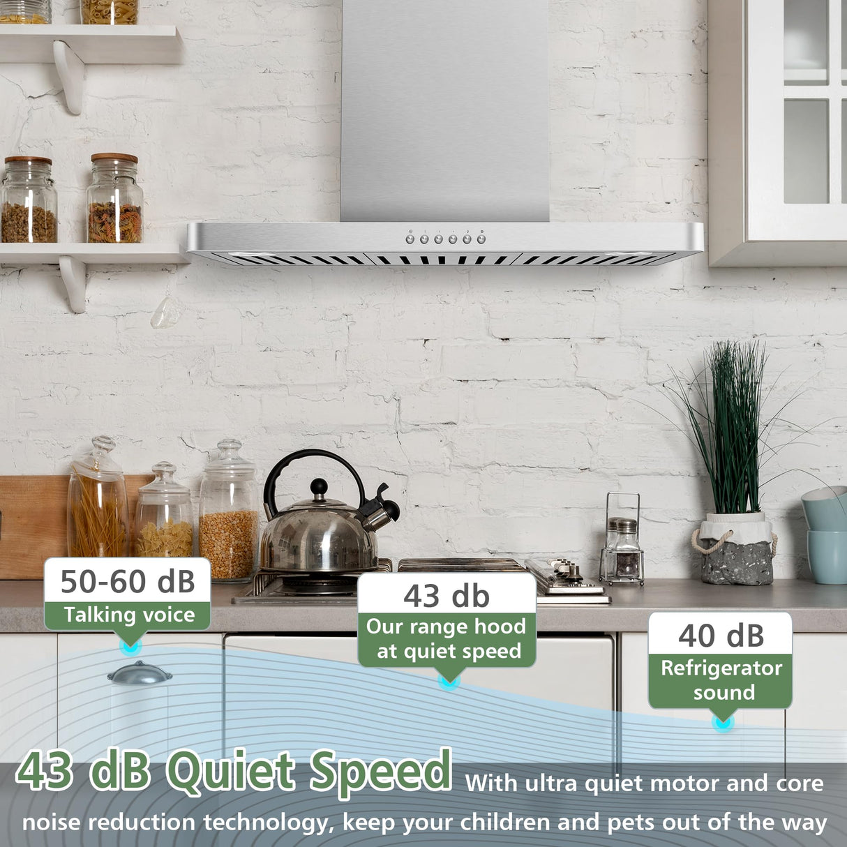 ONEEON 30" Range Hood - 900 CFM Stainless Steel Wall Mount Kitchen Exhaust with 4 Speed Fan, LED Lights, Push Button, Ultra-thin Body, Chimney Style Stove Vent Hood & Ducted Exhaust Vent ONEEON