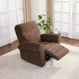 MCombo Power Wall Hugger Recliner Chair for Small Space RV Living Room, USB & USB-C Charging Ports, Modern Rolled Arm Recliner, Fabric PR630 (Dark Brown) MCombo