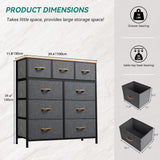 YITAHOME Dresser for Bedroom with 9 Drawers, Fabric Storage Dresser, Closet Dresser & Chest of Drawers for Living Room, Closets - Sturdy Steel Frame, Wooden Top & Easy Pull Fabric Bins(Dark Grey) YITAHOME