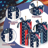 DoubleFill 3 Pcs 4th of July Decor Rustic Wood Presents Firework Patriotic Wooden Faux Blocks with Bowknot Independence Day Centerpiece for Table 4th of July Tiered Tray Decor Farmhouse Decorations DoubleFill