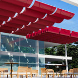 E&K 4'Wx16'L Waterproof Pergola Shade Cover Retractable Canopy Awning Outdoor Wave Sun Shade for Patio Garden Backyard Deck Trellis (Red) E&K