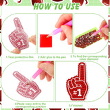 Yinkin 15 Pcs Football Diamond Art Keychains 5d Diamond Painting Keychain Football Party Decoration DIY Ornaments Pendant Kits for Adult Yinkin