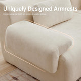 MAXMXX 117”L Shaped Modern Sofa Modular Sectional Cloud Couch with Ottoman,Oversized Boneless Sofa,3+1 Seater Chenille Deep-Seat Sofa with 3 Pillows,Suitable for Living Room or Bedroom(White) MAXMXX