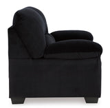 Signature Design by Ashley SimpleJoy Modern Loveseat for Living Room, Black Signature Design by Ashley