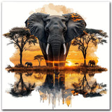 igoodom Diamond Art Kits for Adults, Elephant Diamond Painting Kit, Full Drill Round Elephant Diamond Art Kits, DIY Gem Art and Crafts for Home Wall Decor Gift 14x14inch igoodom