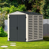 Duramax YardMate 5' x 8' Plus Plastic Garden Shed with Plastic Floor - Anthracite & Adobe - 15 Years Warranty DURAMAX