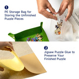 Sancallie 51“x34” Large Jigsaw Puzzle Mat Roll Up Mat- with 15 Glue Sheets, 6 PE Bags Jigroll to 2,000 Pieces with 6 Colorful Trays, Gift Box with Drawstring Bag, 3 Elastic Band, Hand Pump Sancallie