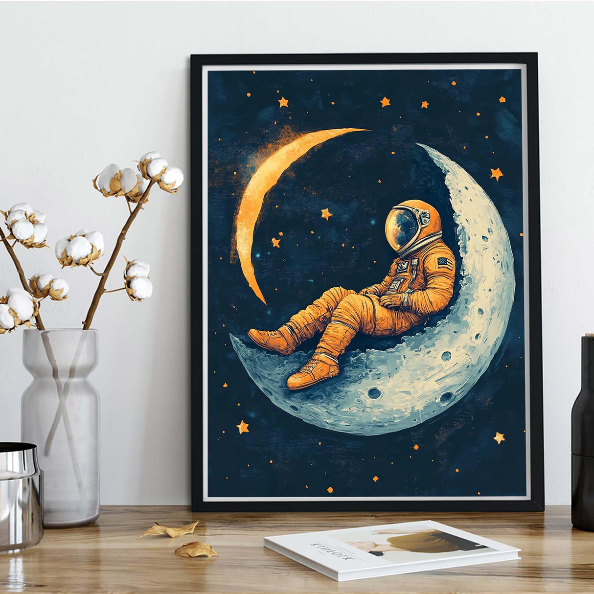 Kaliosy 5D Diamond Art Kits for Adults Astronaut by Number Kits, Diamond Painting Art Starry Moon DIY Full Drill Crystal Craft Cross Stitch Embroidery Decoration (12x16 inch) 30x40 cm Kaliosy