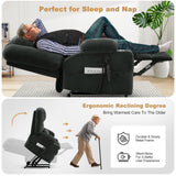 Madaha Electric Power Large Lift Recliner Chair Sofa with Massage and Heat for Elderly, Oversized Lay Flat Dual Motor Infinite Position Recliner Chair, Side Pockets, Cup Holders, USB Ports (Grey) Madaha