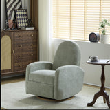 GDFStudio Swivel Glider Recliner Chair Nursery Rocker Recliner Chair with Boucle Upholstered High Back Single Seat Sofa Chair with Deep Seat Manual Nursing Reclining for Living Room, Light Green GDFStudio