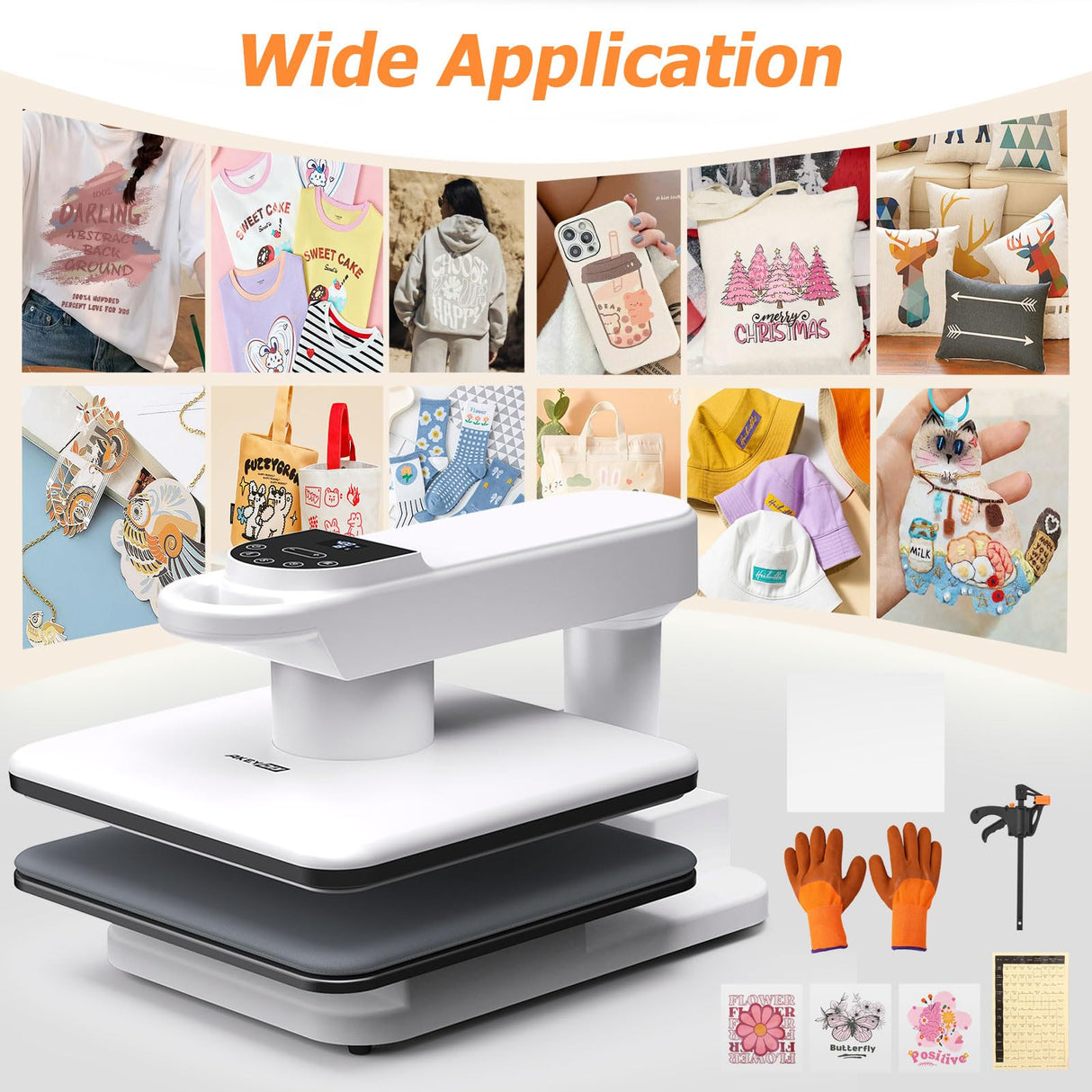 AKEYDIY 15x15 Heat Press, Dual Auto Heat Press Machine for T-Shirts, 360° Swing Away Heat Press with Auto Press Release for Sublimation Pillows, Canvas Bags, Puzzles, Coasters (15x15 White) AKEYDIY