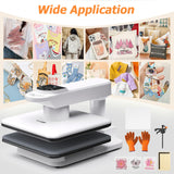 AKEYDIY 15x15 Heat Press, Dual Auto Heat Press Machine for T-Shirts, 360° Swing Away Heat Press with Auto Press Release for Sublimation Pillows, Canvas Bags, Puzzles, Coasters (15x15 White) AKEYDIY