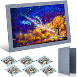 Bokon 2000 Pieces Jigsaw Puzzle Board 45.7 x 30.7 Inch Foldable Felt Puzzle Mats with 6 Portable Puzzle Sorting Trays Holder Organizer Puzzle Keeper Puzzle Accessories for Adults Bokon