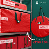 Heavy Duty Christmas Tree Storage Bag 9 Ft - Christmas Tree Bag Red - Tree Bags For Storage - Xmas Tree Storage Bag Holds 9 Ft Christmas Tree Bag For All Year Round Christmas Storage URBUNDY