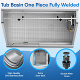 Flying Pig 50" Stainless Steel Professional Electric Lift Pet Grooming Tub Flying Pig Grooming