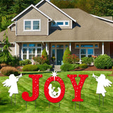 Outdoor Christmas Decorations -Joy Nativity Sets for Christmas Outdoor Xmas Nativity Lawn Religious Scenes Yard Decor with Stake for Home Lawn Pathway Walkway, Red, White mishunyus
