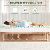 Lazyzizi Memory Foam Mattress Topper Queen, 4inch Dual Layer Cooling 2''Gel Green Tea Memory Foam & 2" Pillow Top Mattress Pad, 8-21inch Deep Pocket, Egg Crate for Back Pain Relief Lazyzizi