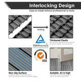 PrimeZone 54 PCS Plastic Interlocking Patio Deck Tiles - 12" x 12" Anti-Slip Waterproof Indoor Outdoor Flooring, Patio Floor Decking for Balcony, Backyard, Garden & Poolside, All Weather Use, Grey PrimeZone