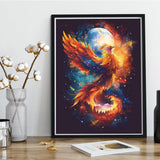 Kaliosy 5D Diamond Art Kits for Adults Phoenix on Fire by Number Kits, Diamond Painting Art Animal DIY Full Drill Crystal Craft Cross Stitch Embroidery Decoration (12x16 inch) 30x40 cm Kaliosy