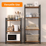 RAGIFEN Book Shelf, 3 Tier Bookcase with Steel Frame, Stable Bookshelf Narrow Book Shelves Storage Organizer for Book CD Movie, Open Book Shelves for Living Room, Home Office, Study, Rustic Brown RAGIFEN