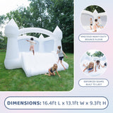 Bounceland Party Castle Daydreamer Cloud Bounce House, 16.4 ft L x 13.1 ft W x 9.3 ft H, Basketball Hoop, UL Strong Blower Included, Trendy Pastel Color, Fun Slide & Bounce Area, Castle Theme for Kids Bounceland