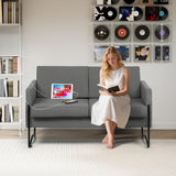 STHOUYN 51” Small Loveseat Sofa for Small Spaces, Comfy Grey Couch with 2 USB Ports, Modern 2 Person Sofa Loveseats for Living Room Bedroom, Mini Teen Office Couch (Dark Grey) STHOUYN