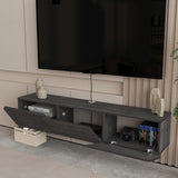 Atelier Mobili Floating Wall TV Stand, Floating Entertainment Center, Modern Floating Media Console, Floating TV Stand 65 inch for up to 80 inch TV and TV Stand Floating, Onesize, Black ATELIER MOBILI THE LEADER OF THE INTERCHANGEABLE FURNITURE