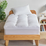 SLEEP ZONE Mattress Topper Twin Size, Extra Thick Fitted Mattress Pad for Back Pain, Plush and Support Mattress Cover, Deep Pockets Mattress Protector, Hotel Quality (White, Twin) SLEEP ZONE