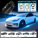 EVCUBNB Tesla to J1772 Adapter, for All J1772 EV, 80A 250V Max, Portable and Outdoor EV Adapter, for Tesla High Powered Connectors, Destination Charger, Mobile Charger, Wall Charger, (Black) EVCUBNB