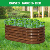 SnugNiture 3 Pcs 4x2x1.5ft Raised Garden Bed Outdoor, 17" Tall Galvanized Metal Planter Box, Raised Garden Bed Kit for Planting Vegetables Plants Fruits, Brown SnugNiture