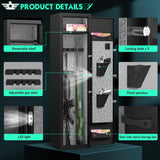 RIFLEWELL [2024 NEW] 2-3 Rifle Gun Safe, Digital Keypad Large Long Gun Safe for Home Rifle and Shotguns, Quick Access Gun Cabinets with LED Light, Gun Safe with Adjustable Gun Rack and Removable Shelf Riflewell