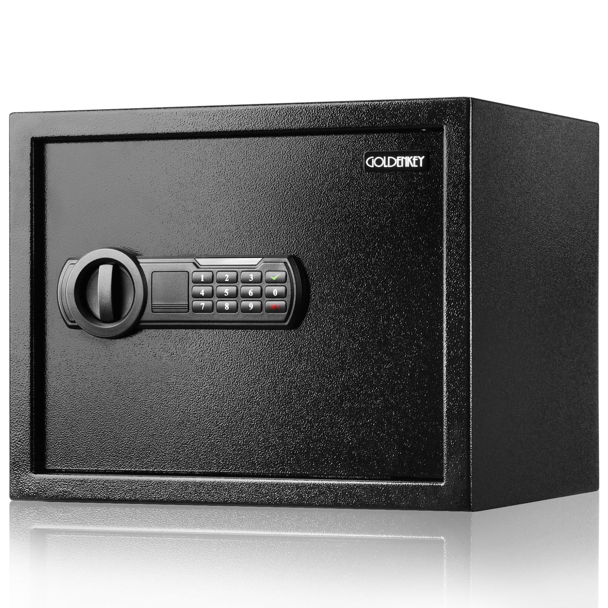 <1.2 cu.ft.>Goldenkey Steel Home Safe Box with Electronic Keypad, Document Safe with Removable Shelf, Personal Safe Box Perfect for Guns, Laptop for Office, Hotel, 11.81"D x 14.96"W x 11.81"H GOLDENKEY