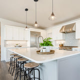 KSANA Pendant Lights Kitchen Island, 1-Light Farmhouse Kitchen Pendant Lighting Over Island, 7.5'' Rustic Wood Pendant Light Fixtures with Clear Glass Shade KSANA