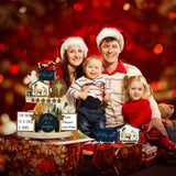 Bucherry Christmas Christian Jesus Nativity Tiered Tray Decor Farmhouse Angels Mangers Jesus' Birth Wooden Christian Decor for Home Table Mantel Bucherry