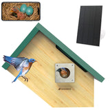 Birdkiss Smart Bird Houses for Outside Solar Powered, 1080P HD Live View Birdhouse with Camera, Perfect Viewing Bird Nesting and Hatching, Ideal Outdoors Bird House for Blue Bird and Cardinal (Green) Birdkiss