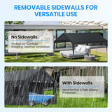 Carport 12x20 Heavy Duty Portable Garage,Carport Canopy with Roll-Up Windows & Doors,Portable Garage and Shelter with Removable Sidewalls,Car Tent Garage with All-Season Tarp for Truck Boat Tractor BUPPLEE