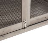 CKEASEAN Farmhouse Style Dog Cage Crate Furniture with Sliding Barn Door, Wooden Dog Kennel End Table with Flip-top Plate and Detachable Divider for Small/Medium/Large Dogs (Gray Wash) CKEASEAN