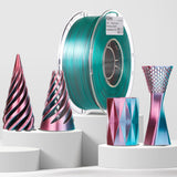 FOVFO PLA Filament 1.75mm, 3D Printer Filament Silk PLA Dual Color PLA Filament, PLA Filament, Color Change Every Inch Filament /-0.02mm, 1kg/2.2lb FOVFO