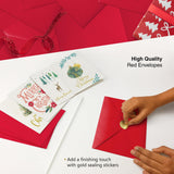 Dessie 30 Unique Christmas Cards with Envelopes 4x6 and Gold Sealing Stickers. Short Greetings Inside. Boxed Christmas Cards and Happy Holiday Greeting Cards Set. Dessie
