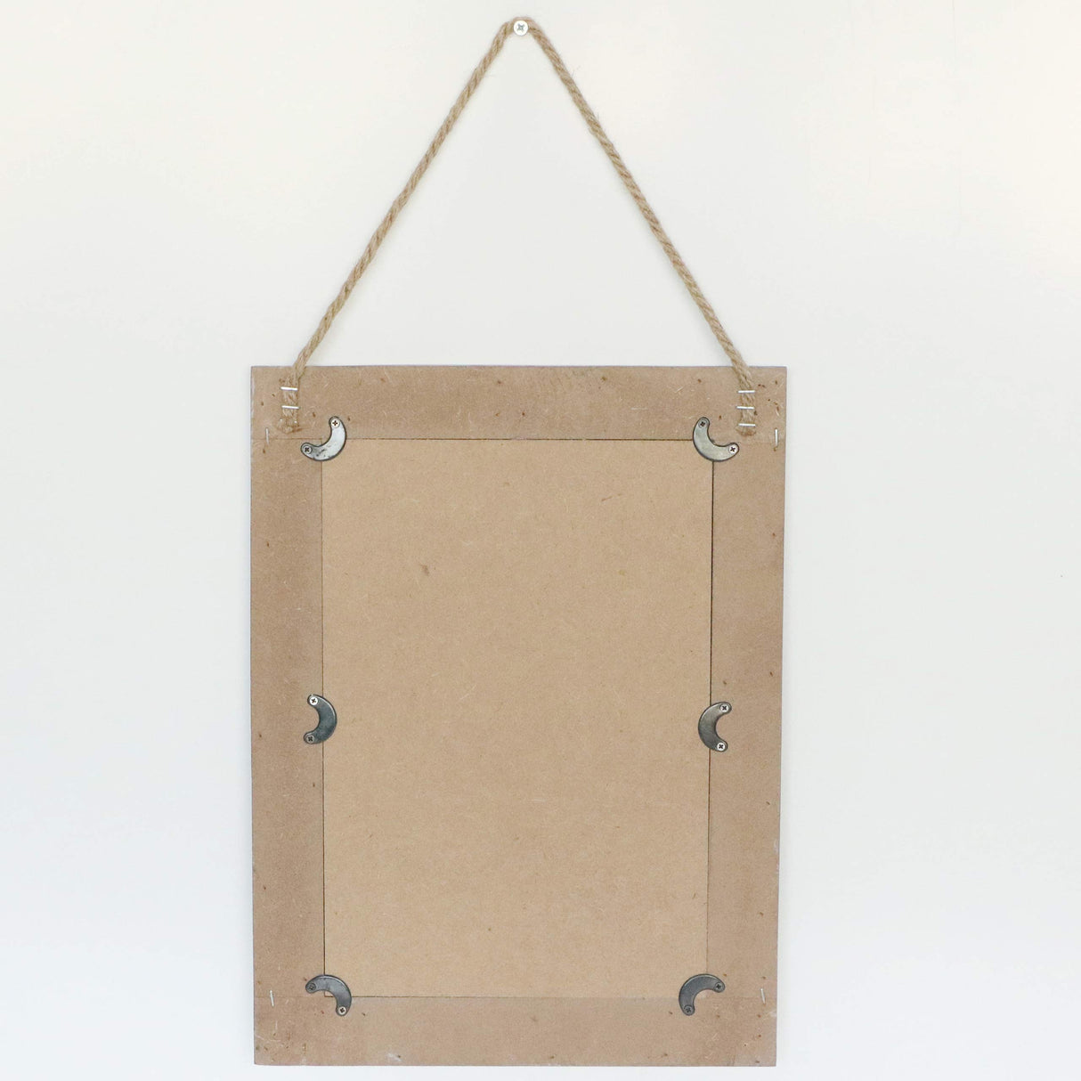 Emaison 16 X 12 Inch Rustic Wood Framed Wall Mirror with Hanging Rope for Farmhouse Decor, for Entryway, Bedroom, Bathroom, Dresser, Brown EMAISON