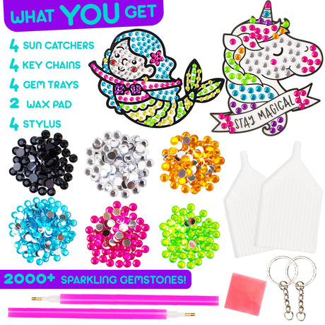 Blue Squid Diamond Art Kits for Kids – Easy DIY 5D Gem Art Diamond Painting Kits for Unicorn and Mermaid - Arts & Crafts Kit for Kids, Girls, Boys Ages 6 7 8 9 10 11 12 Blue Squid