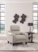 Signature Design by Ashley Mercomatic Contemporary Leather Match Wall Hugger Power Recliner with Adjustable Headrest and USB Ports, Light Gray Signature Design by Ashley